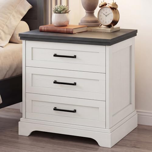DUMOS Farmhouse Nightstand with Built-in Charging Station & USB Ports by DumosLifestyle