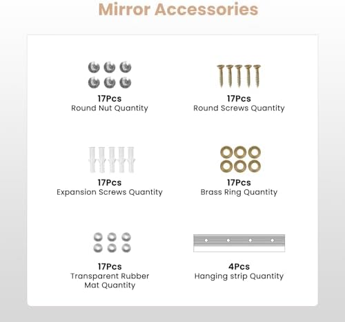 pertetey 67 x 24 in Home Gym Mirrors, Frameless, 3-Pack - Image 6
