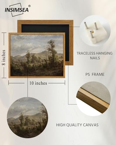 InSimSea Framed Canvas Wall Art Vintage Decor, Home Decor Vintage Landscape Oil Painting Canvas Wall Art Decorations for Living Room Kitchen Office Farmhouse Bathroom Decor, 8"x10" - Image 4