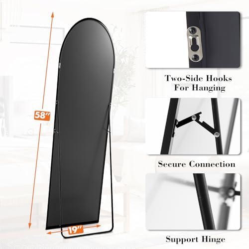 19"x58" Arched Mirror Full Length, Upgraded Body Wall Mirrors - Image 3