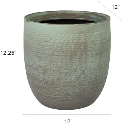 Creative Co-Op Matte Aqua Green Textured Stoneware Planter - Image 5