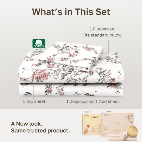 California Design Den Soft 100% Cotton Sateen Twin XL Sheets Set, 3 Pcs - Image 3