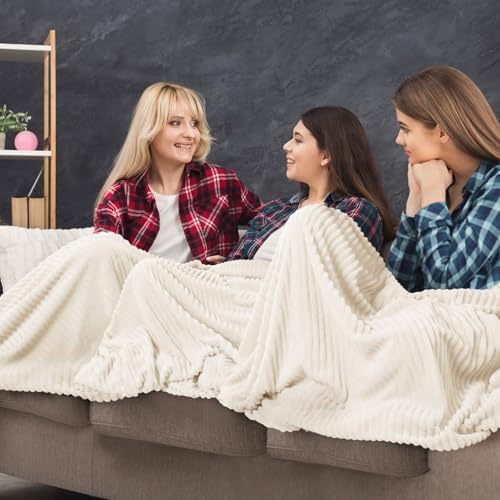 Buryeah 48 Pcs Flannel Blankets Bulk,Fall Outdoor Wedding, Beige - Image 5