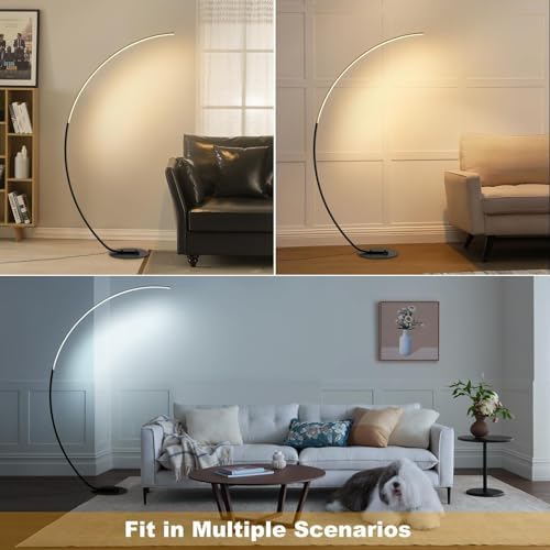 Arc Floor Lamps, 68.9" Tall Standing Modern LED Floor Lamps for Living Room, Dimmable Reading Corner Floor Lamp for Bedroom - Image 6