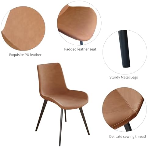 HIPIHOM 63" Dining Table and Chairs Set for 4, MDF Table with Sturdy Metal Frame, Comfortable PU Leather Chairs, Kitchen Tables Ideal for Small Dining Areas, Family Meals - Image 6