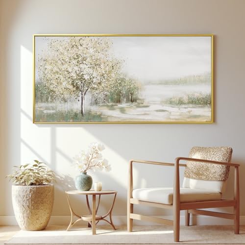 Canvas Wall Art Decor Large Green Wall Art for Living Room Natural Landscape Wall Art Decor Canvas Art Wall Decor Gold Framed Wall Art Prints for Room Bedroom Office Decor 29"X58" - Image 6