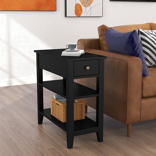 ChooChoo Side Table Living Room with Drawer and Shelf - Image 3