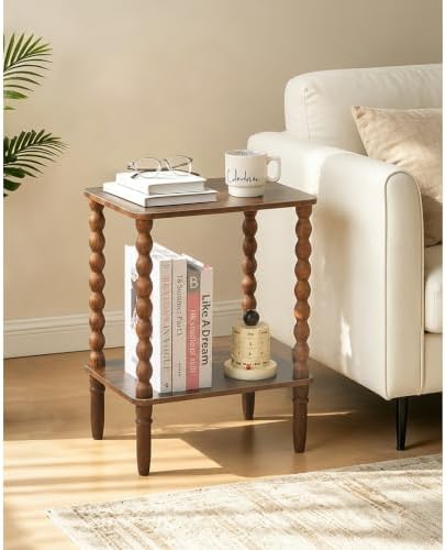 Fultyle Side Table, Small End Table with 2-Tier Shelf, Modern Night Stand by Fultyle
