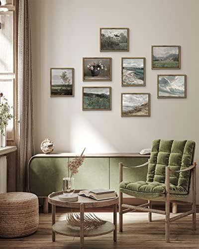 InSimSea Framed Canvas Prints Art Vintage Decor, Home Farmhouse Decor View of the Country Paintings for Wall Decorations, Rustic Bedroom Bathroom Wall Art, 8"x10" - Image 2
