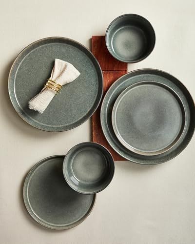 Pokini Ceramic Plates and Bowls Sets for 4, 12pcs Dinnerware Sets, Dish Set - Image 4