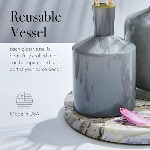 LAFCO New York Classic Reed Diffuser, Sea & Dune - 6 oz - Up to 3 Months Fragrance Life - Reusable Glass Vessel - Natural Wood Reeds - Made in the USA - Image 5