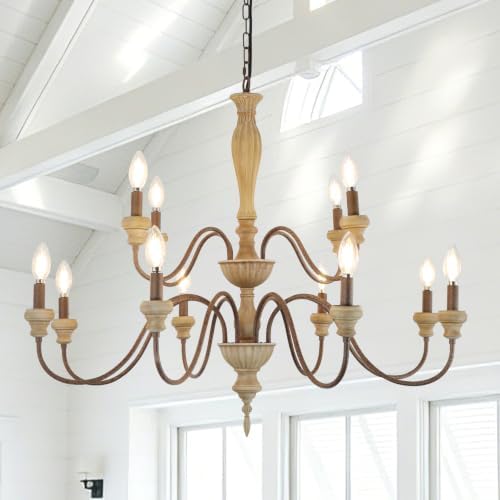 12-Light Large Farmhouse French Country Chandelier for Dining Room by FminllaChandelier