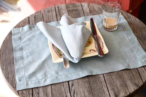 100% Pure Linen Napkins 18 x 18 Inch Baby Blue - Set of 6 Pack Oversized Dinner Table Cloth Napkin, Washable for Home,Kitchen and Everyday Use - Image 4