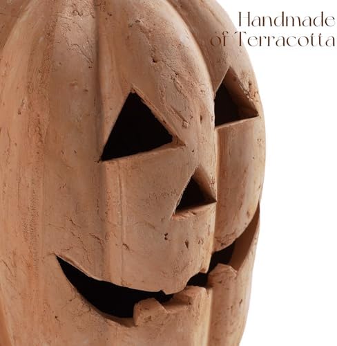 Fall Decor - Handmade Terracotta Pumpkin Jack O' Lantern Outdoor Indoor - Image 3
