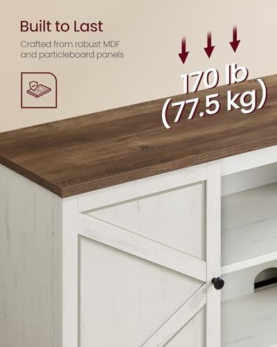 VASAGLE Farmhouse TV Stand for 80'' TV, Media Console, Sliding Barn Doors - Image 4