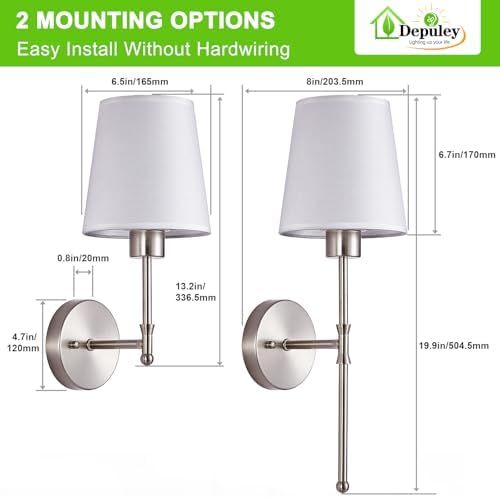 Depuley Battery Operated Wall Sconce: Set of 2 Wireless Wall Lights with Remote for Bedroom - Rechargeable 15 Colors 19.9" Wall Lamp for Living Room Hallway Decor - Image 7