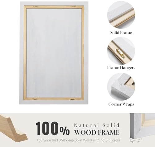 Large Framed Coastal Abstract Wall Art for Living Room, Horizontal 30x60 In - Image 6