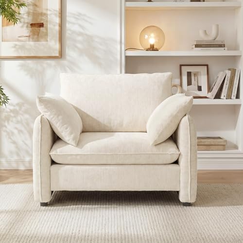 Elegant Oversized Accent Chair for Living Room, 42.1", Chenille, Beige - Image 5