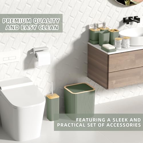 XLHOMO Bathroom Accessories Set - 10PC Elegant Sage Green Bathroom Set - Image 5