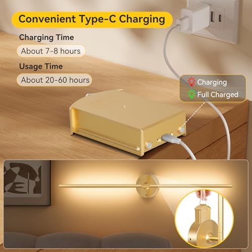 Battery Operated Wall Sconces Set of 2, Remote Control, 8000mAh, Gold - Image 3