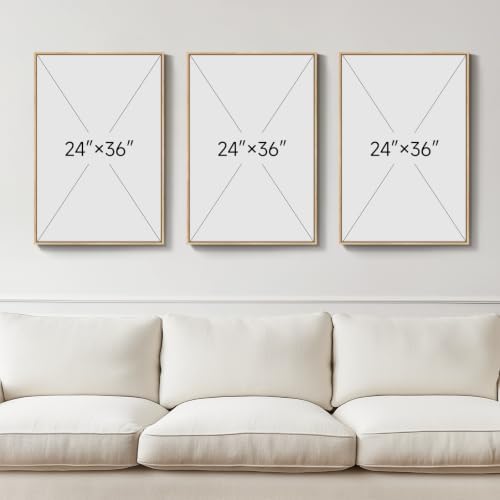 Large Framed Blue White Abstract Wall Art for Living Room, 3 Piece 24x36 In - Image 7
