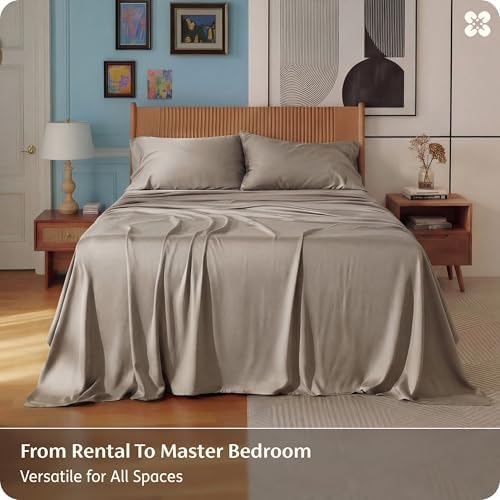 Bedsure PureWoven 100% Rayon Derived from Bamboo, King Size Sheets Set - Image 5