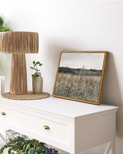 InSimSea Framed Canvas Wall Art Vintage Decor, Wildflower Field Canvas Wall Art Paintings Prints, Rustic Landscape Wall Decor for Bathroom Office Dining Room, 9"x11" - Image 3