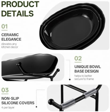 HBlife 3 Tier Fruit Bowl, Ceramic Fruit Basket for Kitchen Counter - Image 3