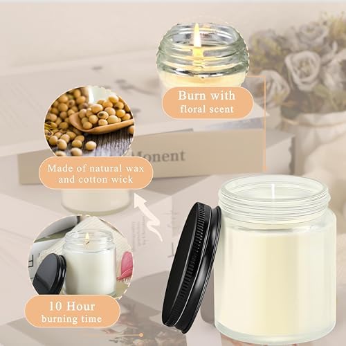 ACITHGL 36 Pcs 4oz Mini Mason Jar Candles Small Scented Candles Bulk Aromatherapy Ideal Souvenir Favors for Wedding Birthday Party (Vanilla, Lilac, Gardenia, Black) - Image 5
