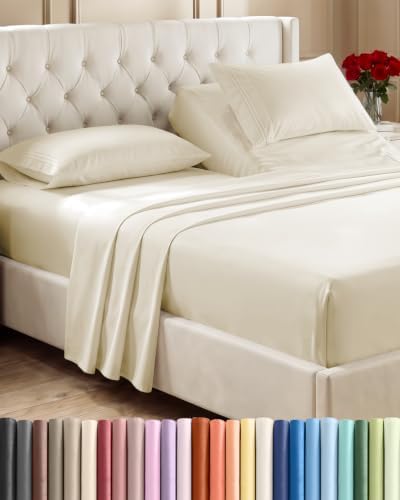 Flex Top Split Head King 4 Piece Sheet Set - Soft & Breathable - Off White by CGKUnlimited