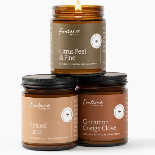 Fontana Candle Co Wood Wick Beeswax Candle, Fall Candle Bundle by FontanaCandleCo