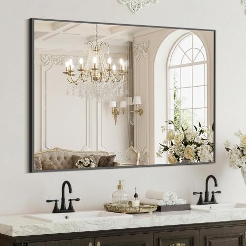 FICTOR Bathroom Vanity Mirror for Over Sink, 30" x 40", Black by FICTOR