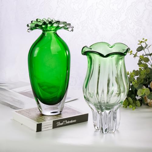 KAMMAK Glass Vase,Colored Hand Blown Decorative Vase - Image 4