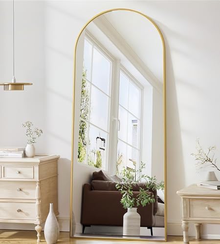 Full Length Mirror, 71"x26" Arched Standing Mirror Full Length (Gold) by ZMYCZ