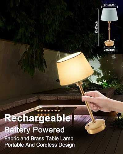 UMEXUS 2 Pack Small Cordless Rechargeable Table Lamp, Battery Operated Lamp - Image 4