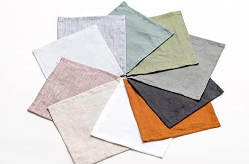 Cocktail Napkins 6 x 6 Inch Natural - 12 Pack, 100% Pure Linen Dinner Small Bar Napkin Cloth Coasters with Hemmed Edges, Durable&Washable, Perfect for Beverage, Party, Dessert, Coffee - Image 2
