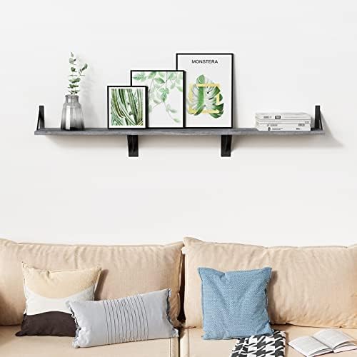 Forbena Grey Floating Shelves for Wall Decor Set of 3, Floating Book Shelves for Bedroom Living Room Classroom Library Office, Wall Mounted Shelf for Kids Room Christmas Decor (Rustic Gray) - Image 6