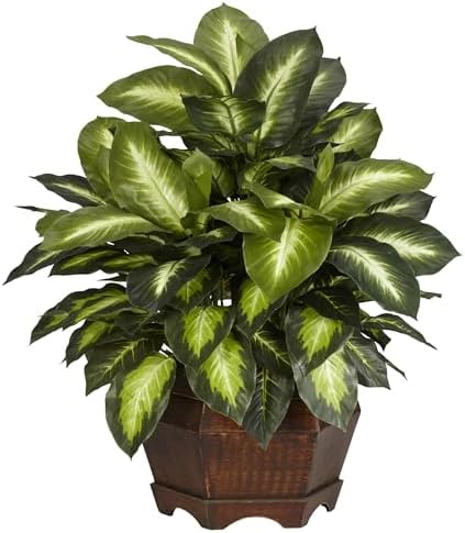 Nearly Natural 24 in Artificial Golden Dieffenbachia Plant with Pot by NearlyNatural