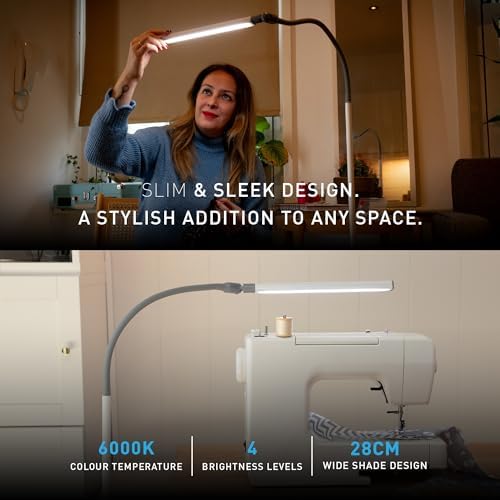 Daylight Floor lamp Uno Pro, Standing Lamp for Living Room, Bedroom, Salon, Office, Touch Control, Flexible Arm, Sleek Design, White - Image 3