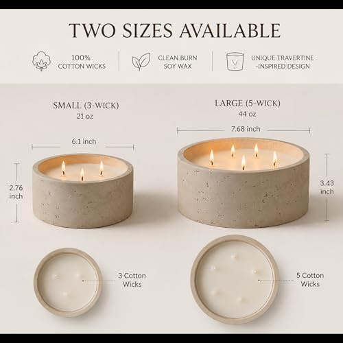 5-Wick Scented Candle-American Sandalwood,Soy Coconut Wax Blend Candle with Acacia Wood Lid,44oz Large Candle,55-Hour Long Burning,Aromatherapy Candle for Home Decor - Image 6