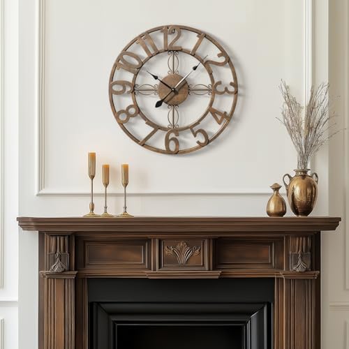 Cuspin Wall Clock for Living Room Decor 16 Inch Bronze Metal Wall Clock - Image 3