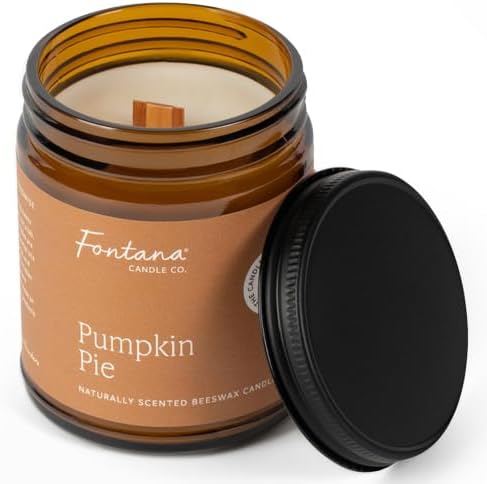 Fontana Candle Co Wood Wick Beeswax Candle, Pumpkin Pie by FontanaCandleCo