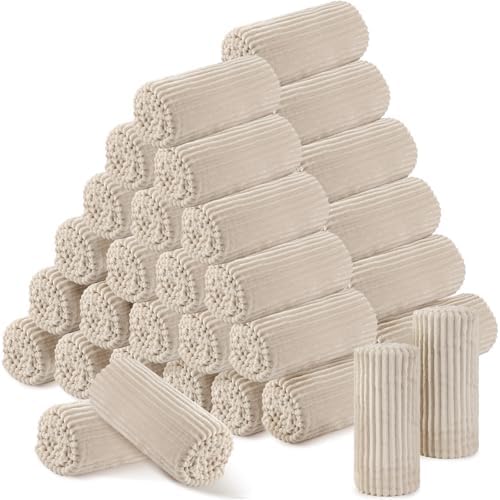 Buryeah 48 Pcs Flannel Blankets Bulk,Fall Outdoor Wedding, Khaki by Buryeah