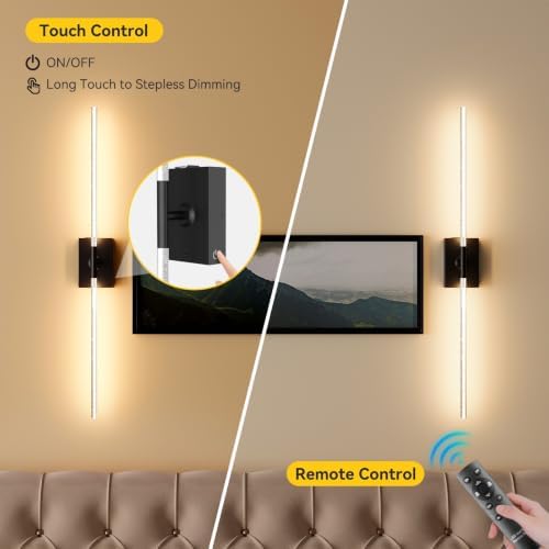 Battery Operated Wall Sconces Set of 2, Remote, 10000mAh, Black, Bubble - Image 6