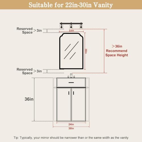 WallBeyond Wooden Framed Wall Mirror, Natural Wood Bathroom Vanity Mirror for Entryway, Living Room or Bedroom Home Decor Vertical or Horizontal Hanging [22" x 30" Walnut Color] - Image 7