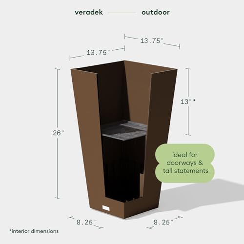 Veradek V-Resin Indoor/Outdoor Taper Planter, 2-Pack (26 inch, Espresso) - Image 2