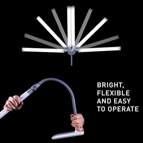 DuoPro Table Lamp - Double Shade LED Task Lamp, 4 Brightness Levels, 6,000K Daylight, 2,100 Lux, Anti-Glare, Flexible Arm, Touch Dimmer - Ideal for Sewing, Crafting, Reading - Image 6