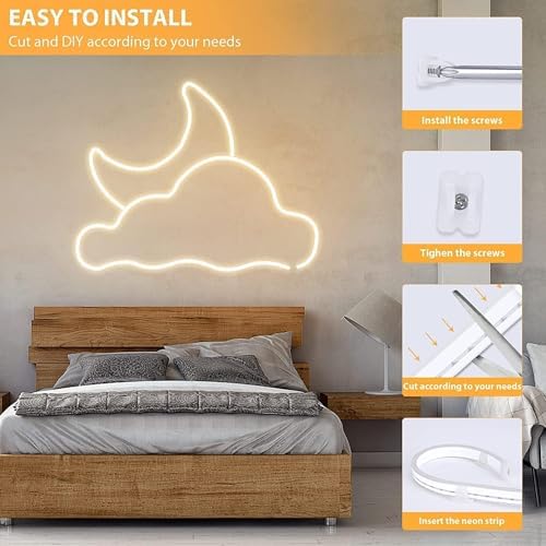 Lamomo LED Strip Lights 32.8ft, Warm White Dimmable Neon Rope, Waterproof - Image 6