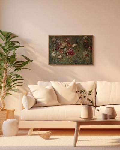 InSimSea Framed Canvas Wall Art Vintage Decor, Flowers Large Wall Art Prints, Flowers Art Modern Farmhouse Decor, Botanical Painting for Office, Bedroom Bathroom Home Decor, 20"x30" - Image 2