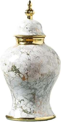 Ceramic Vase,Modern VaseDecorative Ceramic Flower Vase Luxury Floral with Lid Ceramic Floral Traditional Porcelain Vase Home Table Decoration, White(Small) - Image 7